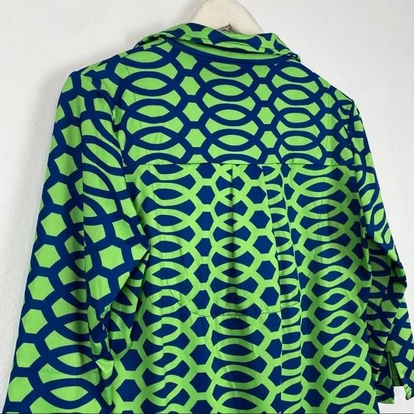 Gretchen Scott Designs Green and Blue Patterned Dress - Picture 10 of 15